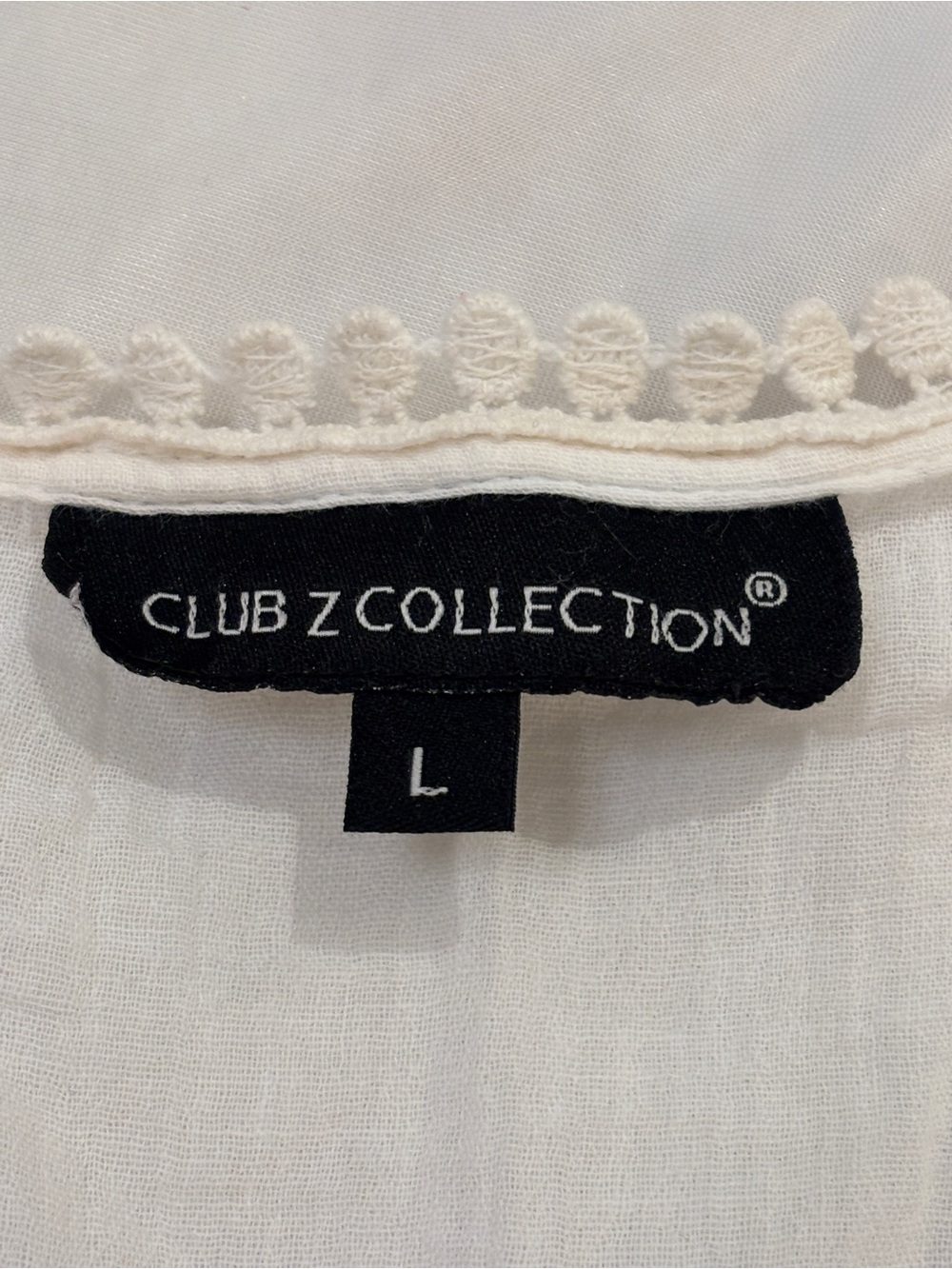 Club Z Collection Lightweight White Gauze Cover-Up with Tie Front - Picture 8 of 9